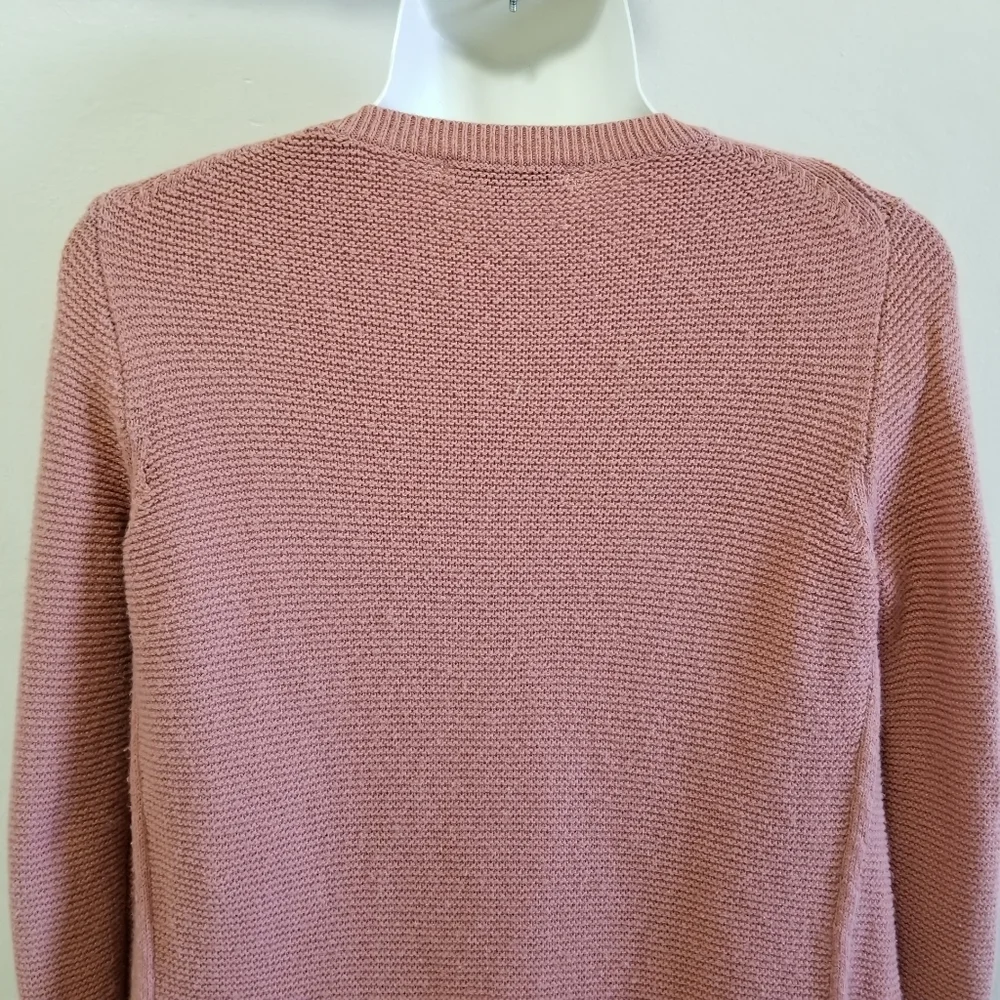 Madewell Sweater Riverside Texture Pink Supersoft Yarn Knit Elliptical Hem XS